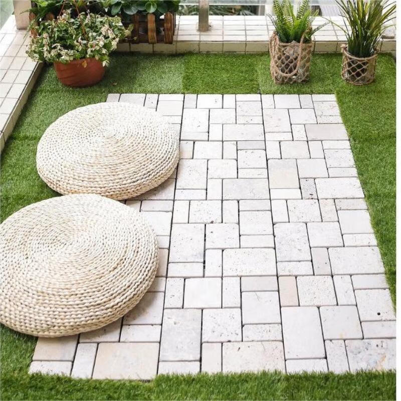 紫叶阳台户外石头地板花园庭院露台石塑地板阳台拼接地板自铺石板