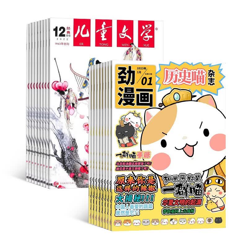 【预订【杂志预计10月发货】儿童文学少年版+历史喵杂志组合订阅 2023年10月起订 1年组合共24期 杂志铺 （先发“杂志订阅清单”）