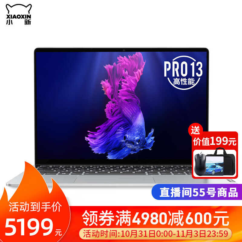 联想(Lenovo)小新Pro13 英特尔十代酷睿i5 高色域2.5K全面屏高性能超轻薄笔记本电脑 标配丨i5-10210U 16G内存 512G固态 MX350独显 星空银