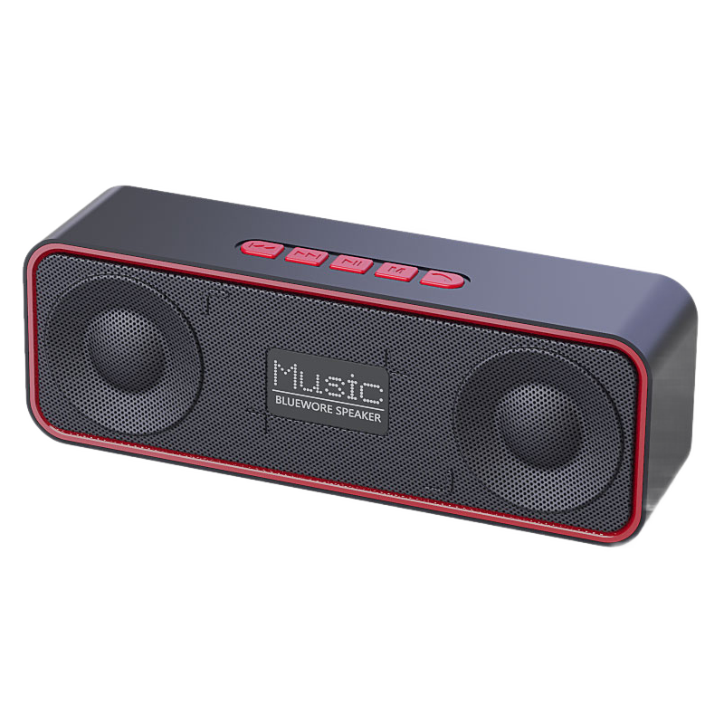 品度（pindu） 節(jié)奏閃燈藍(lán)牙小音響戶外便攜音響插卡USB電腦家用小音箱超重低音炮雙喇叭大音量桌面音響桌面音箱 【紅色】-節(jié)奏閃燈9D重低音