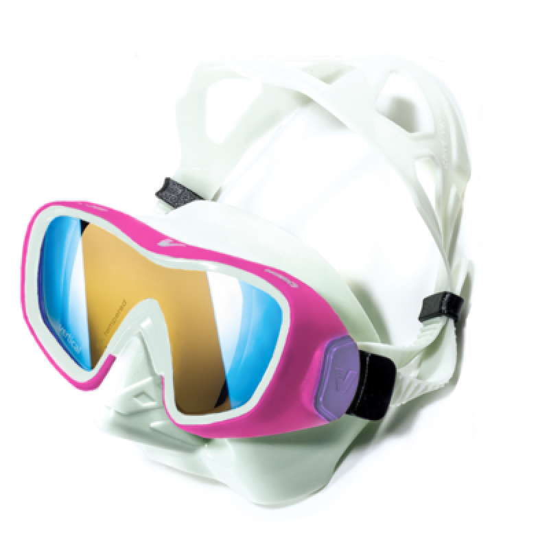 威帶夫潛水（V.DIVE Vertical） 專業(yè)潛水鏡呼吸管套裝 浮潛深潛三寶裝備 水肺深潛面鏡 M103WP 桃紅框面鏡