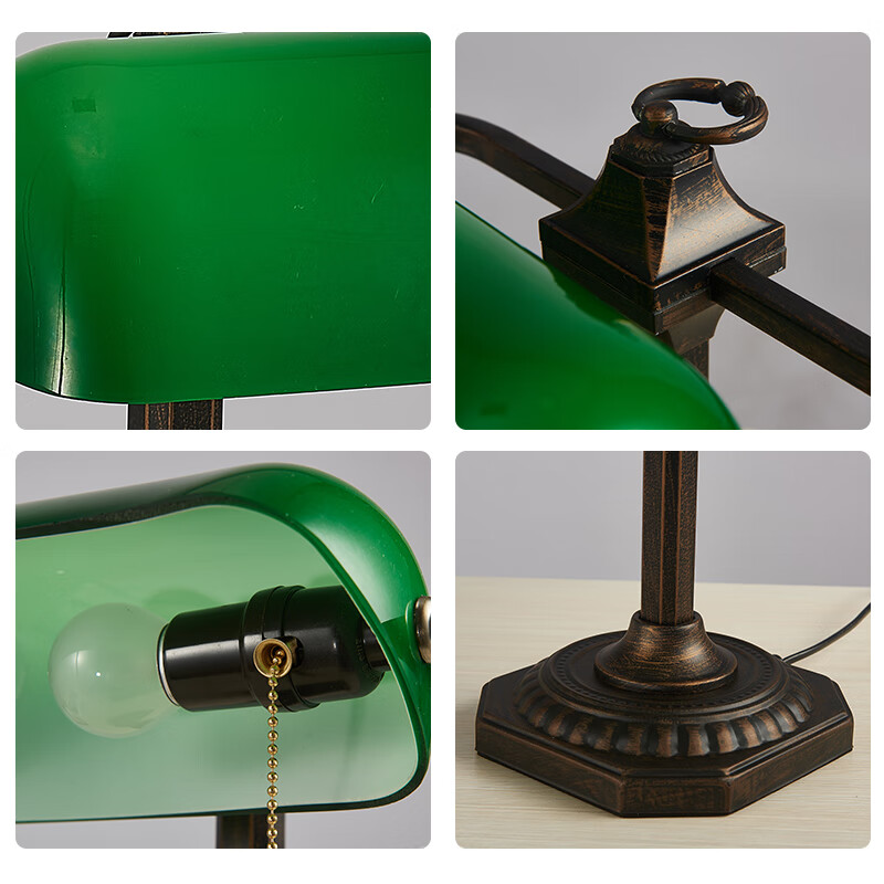 绿色台灯民国复古 仿古铜银行灯民国老式怀旧复古拍摄影视道具绿色