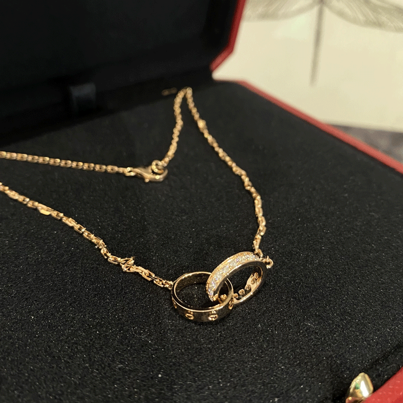 卡地亚(cartier)love系列男女同款项链饰品七夕情人节礼物钻石项链