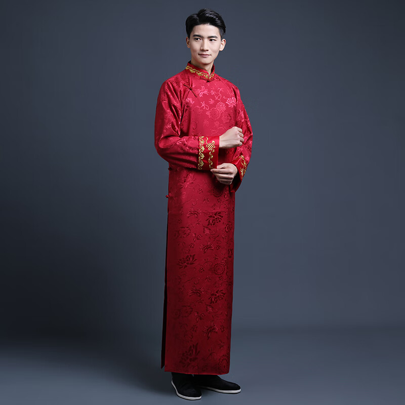 【特价捡漏】高档轻奢中式长袍民国长衫男先生小品评书相声大褂中国风