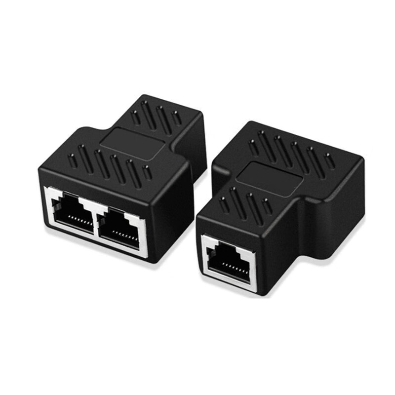 金兽一分二网线分线盒同时上网电视联通itv移动机顶盒监控1分2分线器