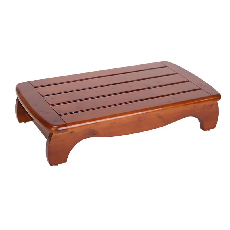 旖林（YILIN） 旖林实木脚踏凳床边搁脚凳矮凳木质踏板浴室木垫长条凳 柏木栗色脚踏 680*380*150mm