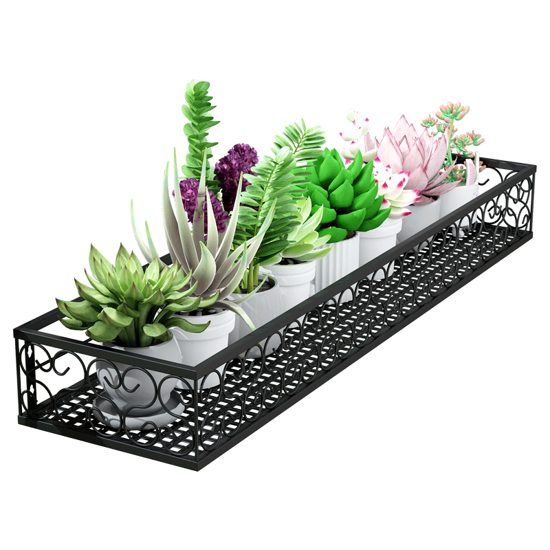 索尔诺 阳台花架 铁艺花盆挂架多肉花架子室内窗台绿萝现代简约悬挂花架 花架5100【100CM宽】