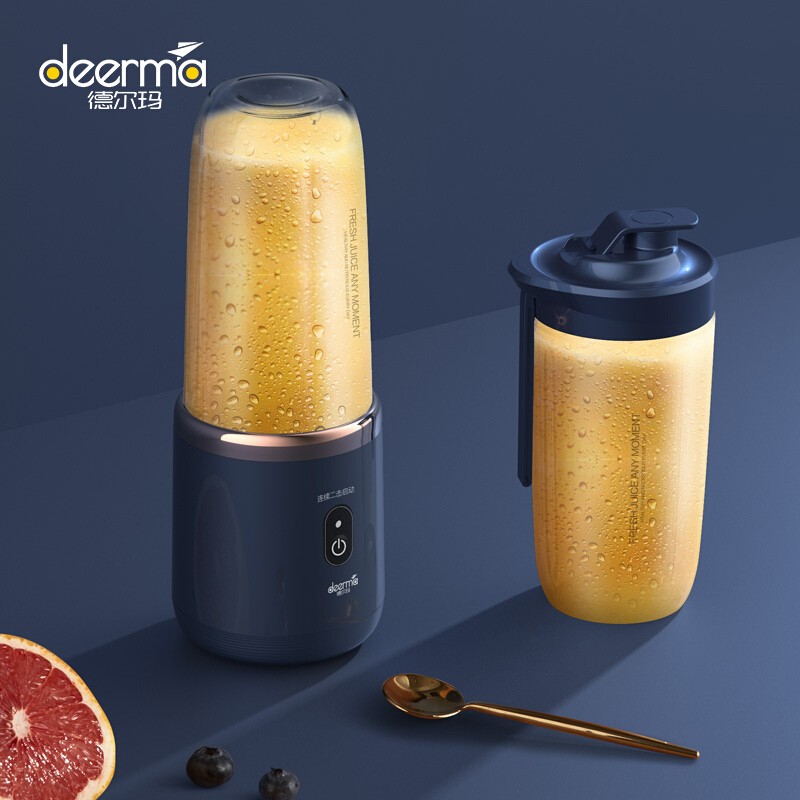 德尔玛（Deerma）榨汁机 便携式400ml容量充电无线果汁机料理机随行杯NU06