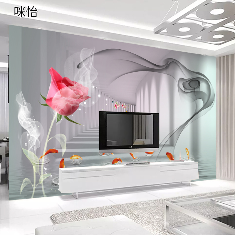 背景墙壁纸大气影视墙壁布简约现代客厅电视墙壁画3d立体装饰墙布卧室