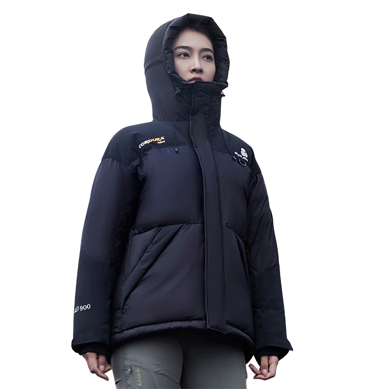 思凱樂1000蓬羽絨服男戶外鵝絨服保暖加厚透氣防風外套女 黑色1000蓬鵝絨-女（升級款） M