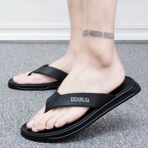 戈森凡(gesenfan)夏天超大码夹脚拖鞋人字拖男外穿人字拖男士个性学生