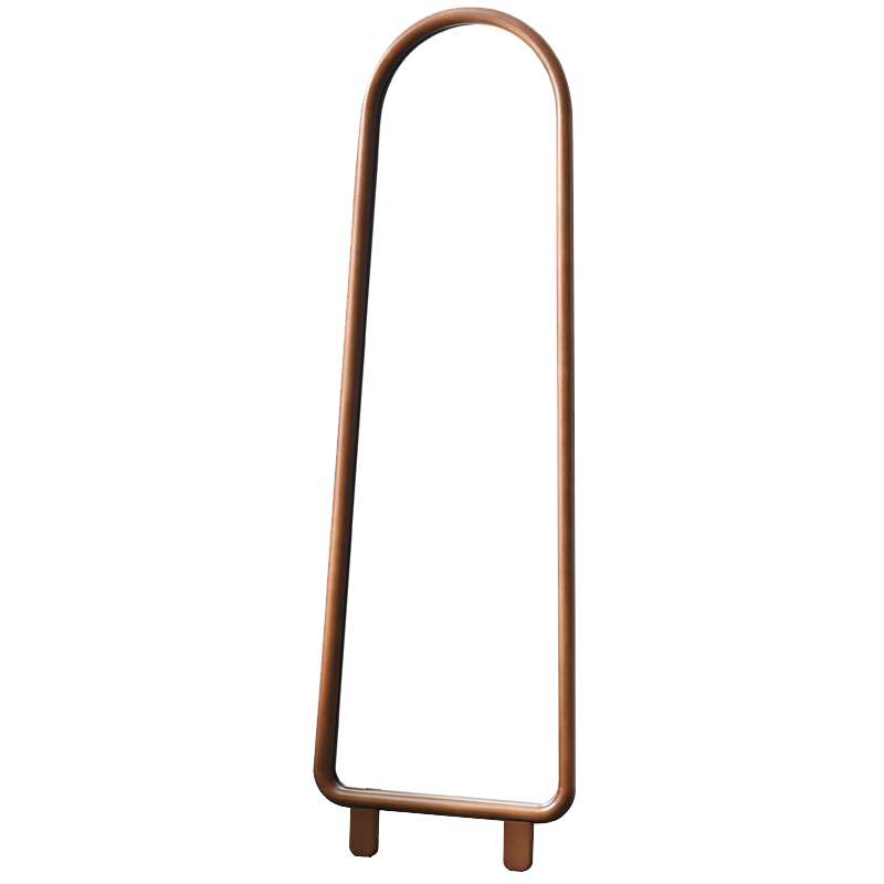 家逸 北欧实木穿衣镜全身镜落地镜试衣镜家用大镜子舞蹈镜换衣镜卧室 胡桃色