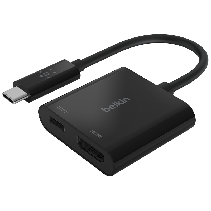 Belkin/贝尔金USB-C转HDMI适配器PD充电60W转换器连接线 黑色