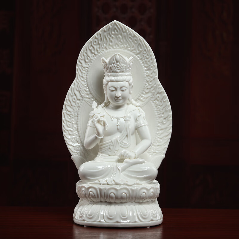 戴玉堂 14吋药王菩萨坐像陶瓷佛像摆件家用供奉家居佛堂装饰 d21-59a