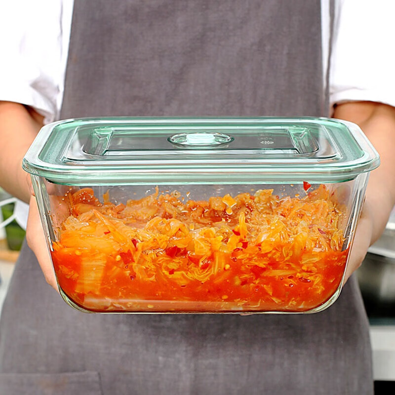 创得耐热玻璃保鲜盒微波炉饭盒冰箱收纳泡椒泡菜腌菜密封罐 3050ml