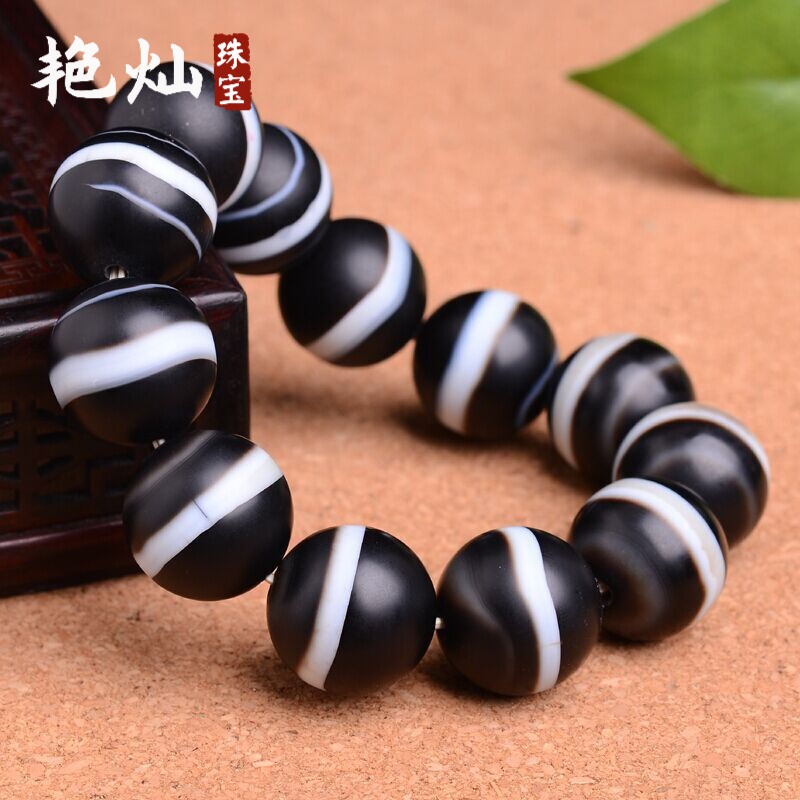 艳灿 配证书20mm药师手链天然一线老药师珠手串男款礼品龙年礼物龙年