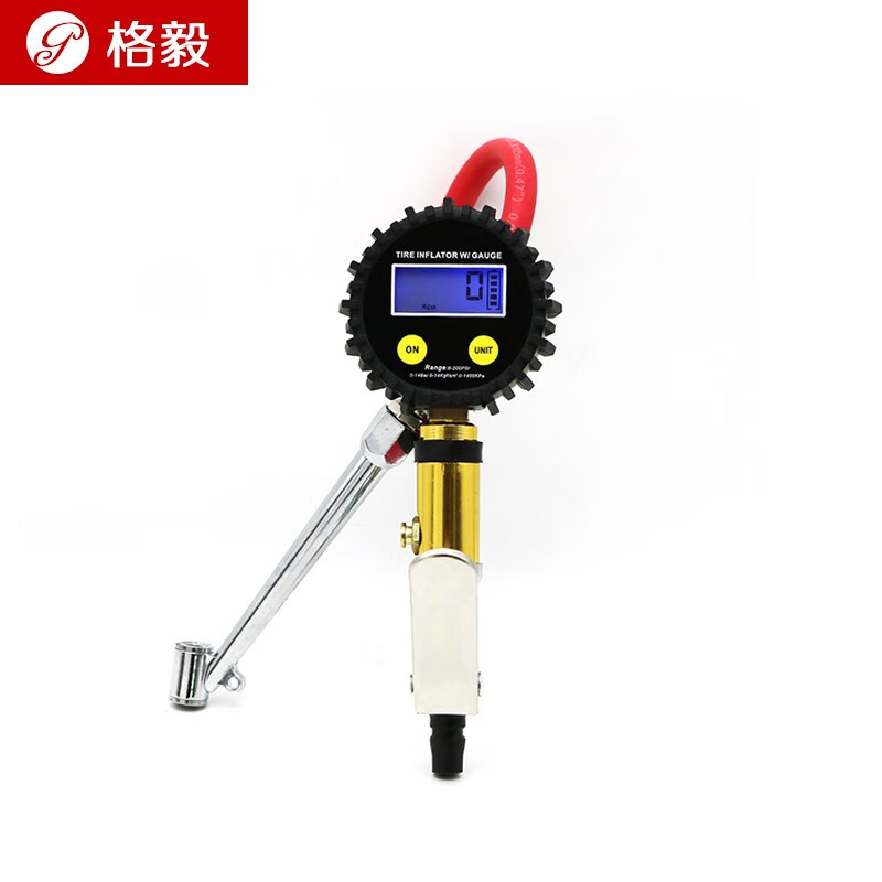 格毅胎压计汽车轮胎数显胎压表加气气压计车用打气表压力表充气充气表嘴