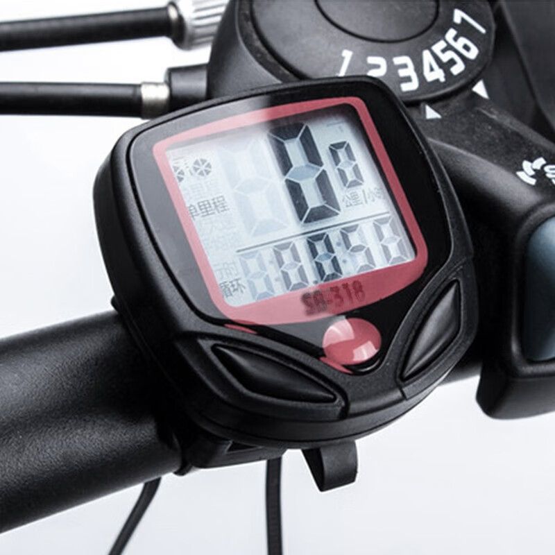 自行车码表中文码表山地车计数器骑行公里表单车速度表骑行装备 318码表中文版