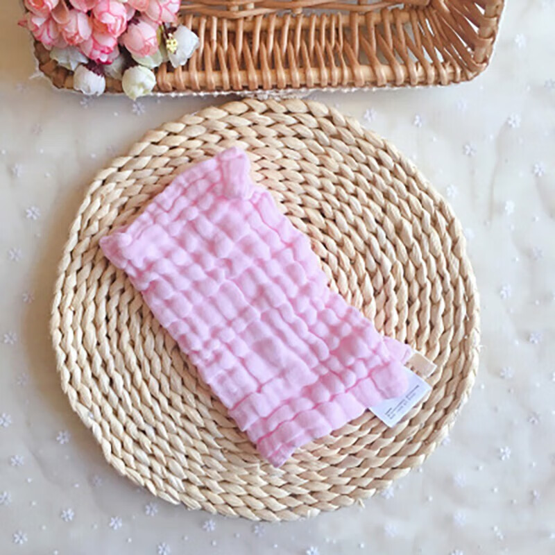 雅赞棉花糖方巾 婴儿纯棉纱布皱褶口水巾 洗脸巾 手帕