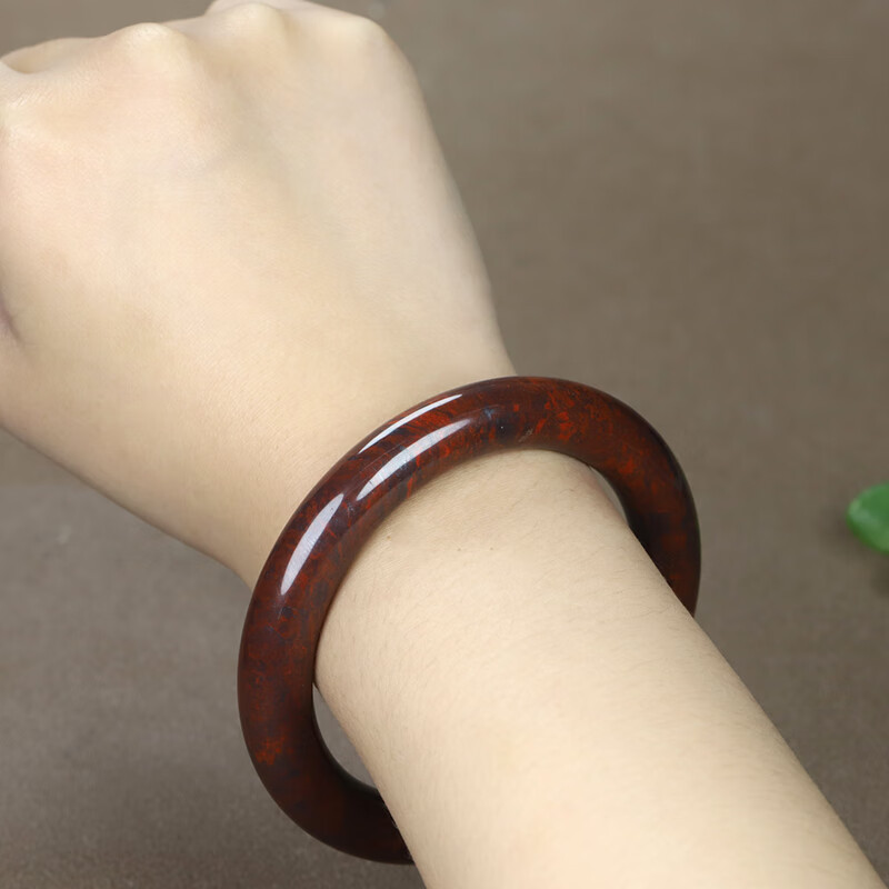 铭闽新疆哈密红伊丁天宝陨石原石手镯打磨饰品 红伊 丁圆条手镯