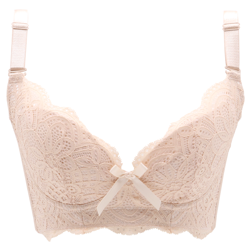 圖薇娜美容院文胸調(diào)整型內(nèi)衣女聚攏文胸收副乳紅色產(chǎn)后美胸胸罩小胸神器 中國紅（單件） 38/85B【上薄下厚2.5CM】