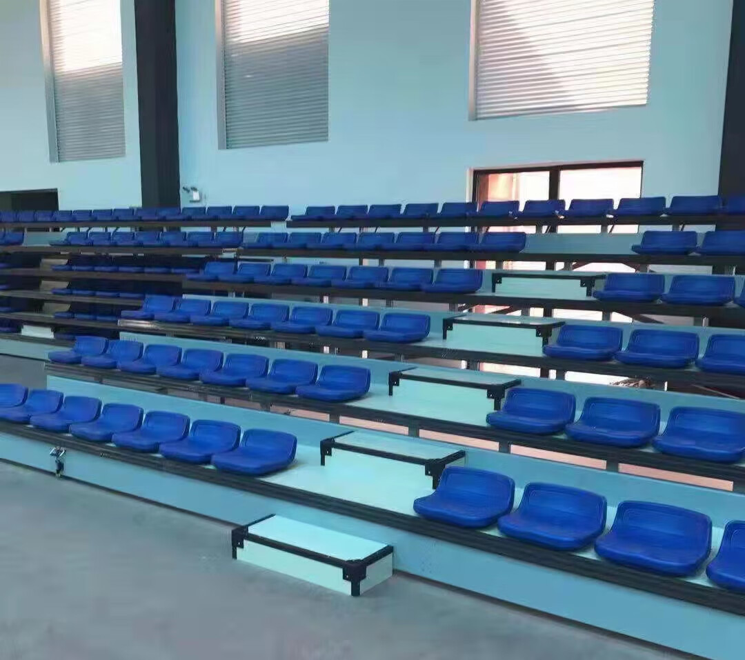 禄通室内外固定伸缩移动电动体育场篮球场馆可定制看台座椅吹塑软包