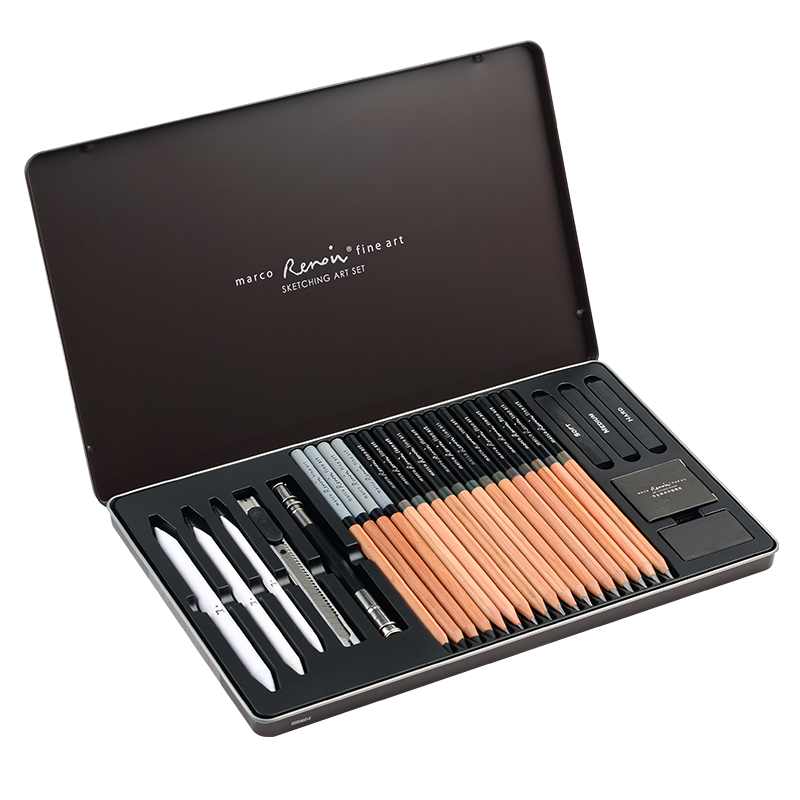 ���ɣ�MARCO��������װ����װǦ��̿����27����רҵ����HB/2B/3B/4B/5B/6B/7B/8B�滭���߿�������д��