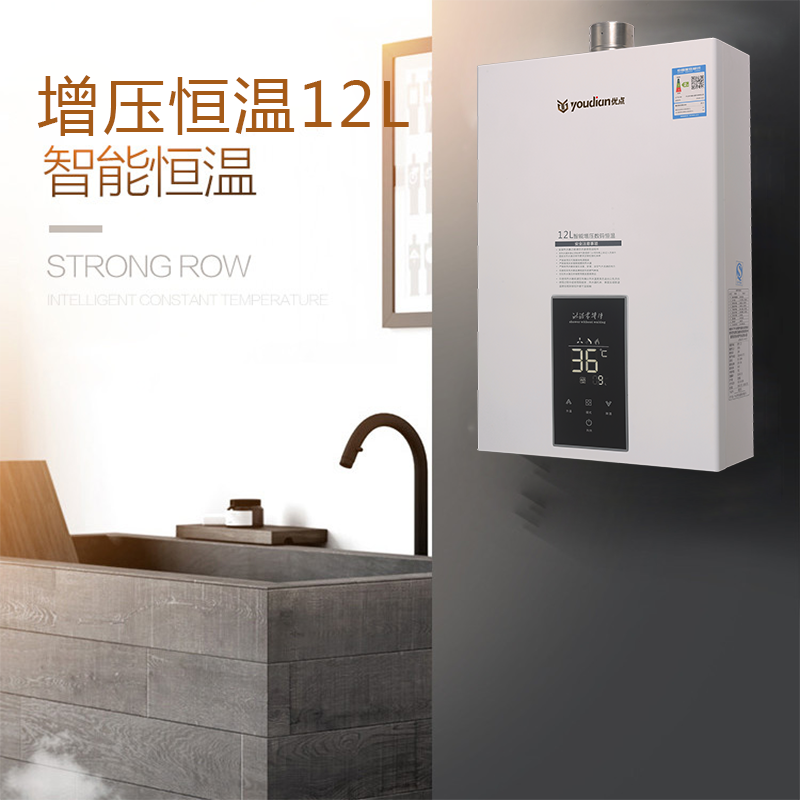 优点厨卫YD-RH12-Z燃气热水器天然气家用12升智能恒温
