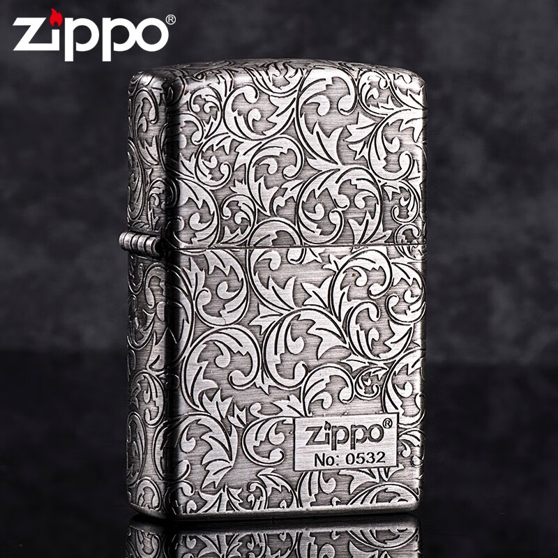 zippo之宝煤油打火机五面唐草古银深雕送礼编号防风情人节生日礼物男