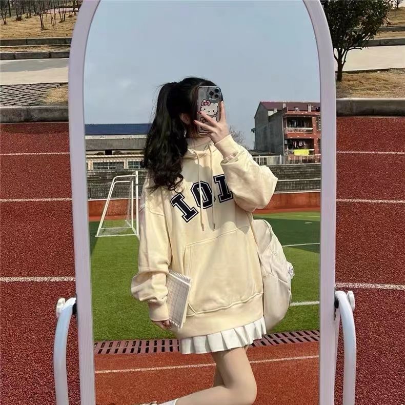 连帽薄款卫衣 白色裙子【两件套 s 70-90斤