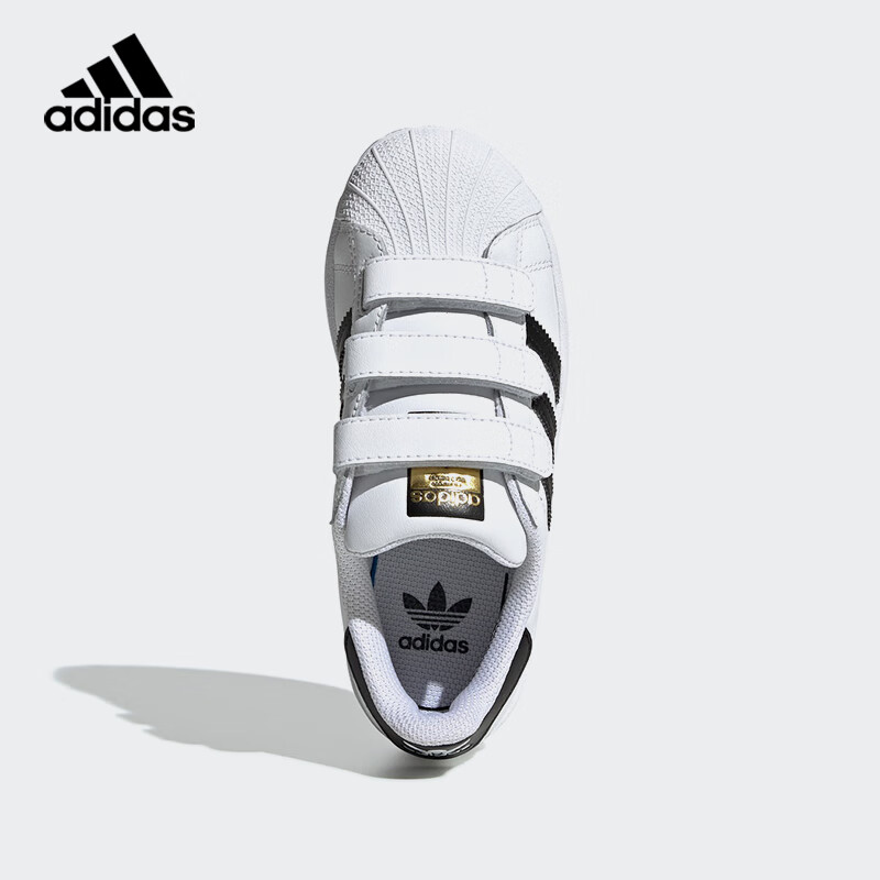 adidas阿迪达斯2021年三叶草儿童运动鞋经典延续男小童经典贝壳头魔术贴小白鞋休闲EF4838白35码/210mm/-2