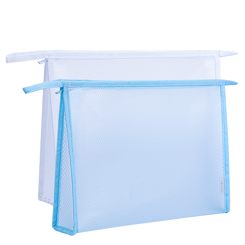 得力(deli)A4加厚EVA透明拉链袋 耐用小学生科目分类文件袋收纳袋 72466颜色随机