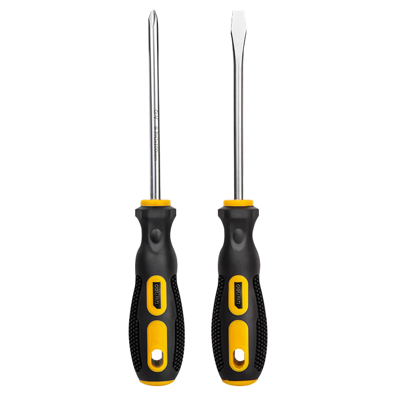 得力(deli)小一字螺丝刀套装家用多功能十字改锥螺丝批业级超硬维修