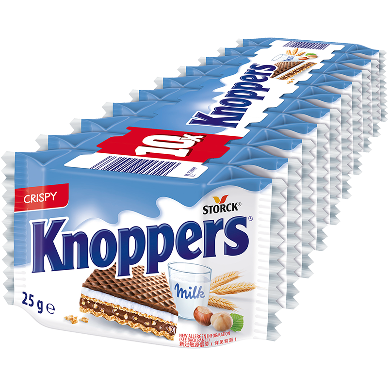 Knoppers 优立享 牛奶榛子巧克力威化饼干 250g