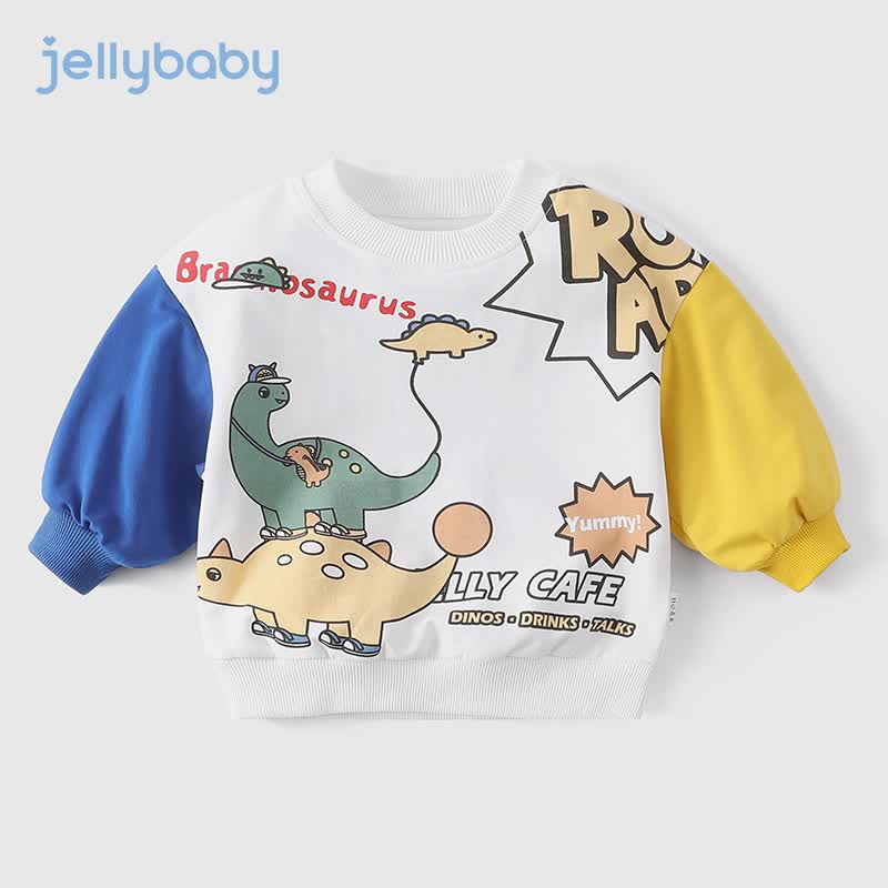 JELLYBABY【萌趣恐龙长袖卫衣】2023秋季新款儿童男童卫衣童趣潮酷 米白 100怎么看?