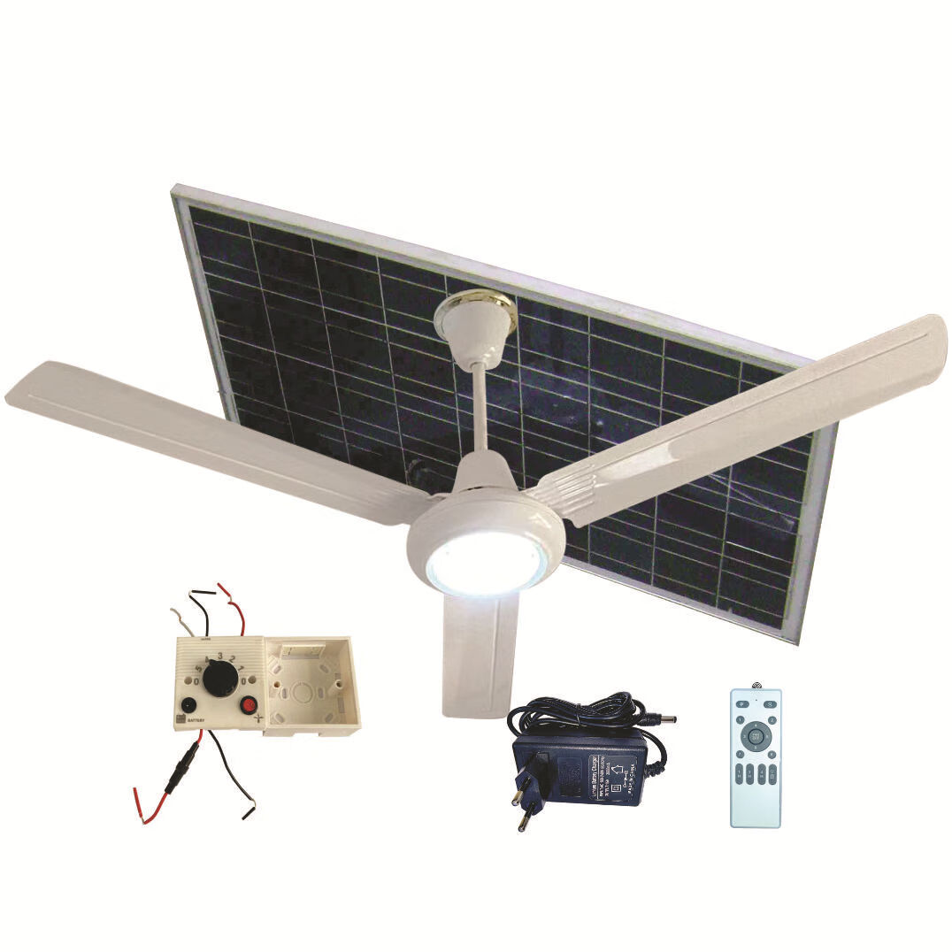 吊扇家用露营可拆卸风扇灯太阳能风扇 50吊扇带灯 1块太阳能板 遥控器