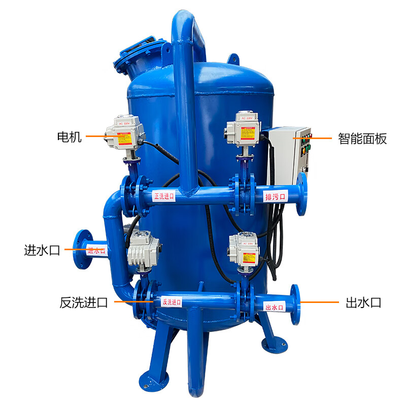 全自动石英砂过滤器多介质机械锰砂活性炭浅层砂大型工业水过滤罐