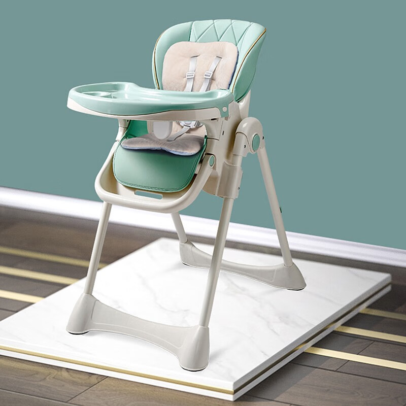 贝氏婴童（Bestbaby）宝宝儿童餐椅多功能婴儿便携式可折叠吃饭家用坐椅坐垫餐桌座椅子 青草绿【棉/凉席靠垫】