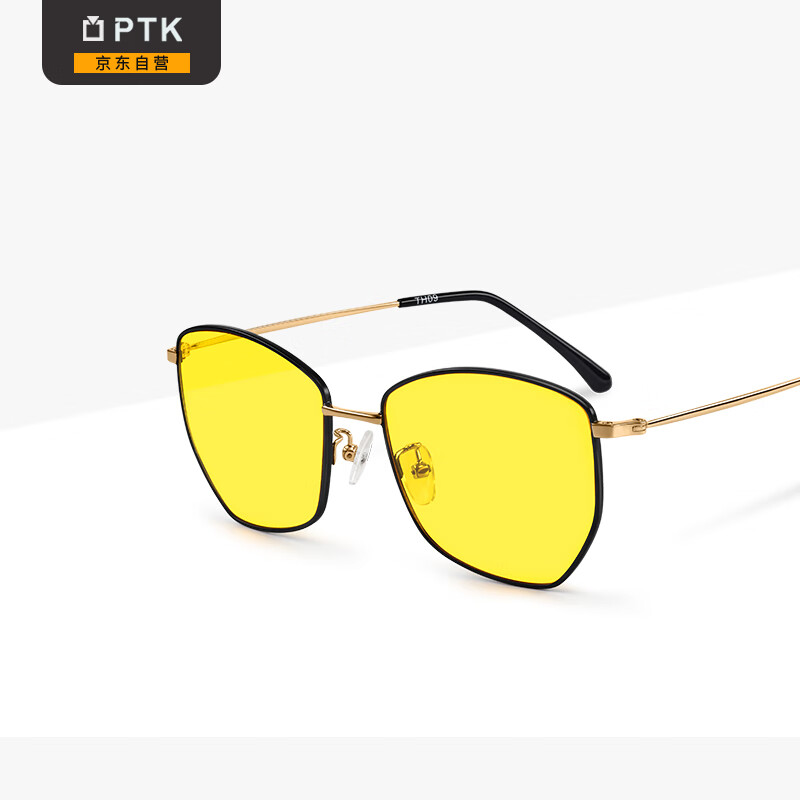PTK防蓝光眼镜女手机电脑护目镜防紫外防辐射眼镜多边形平光镜TH09