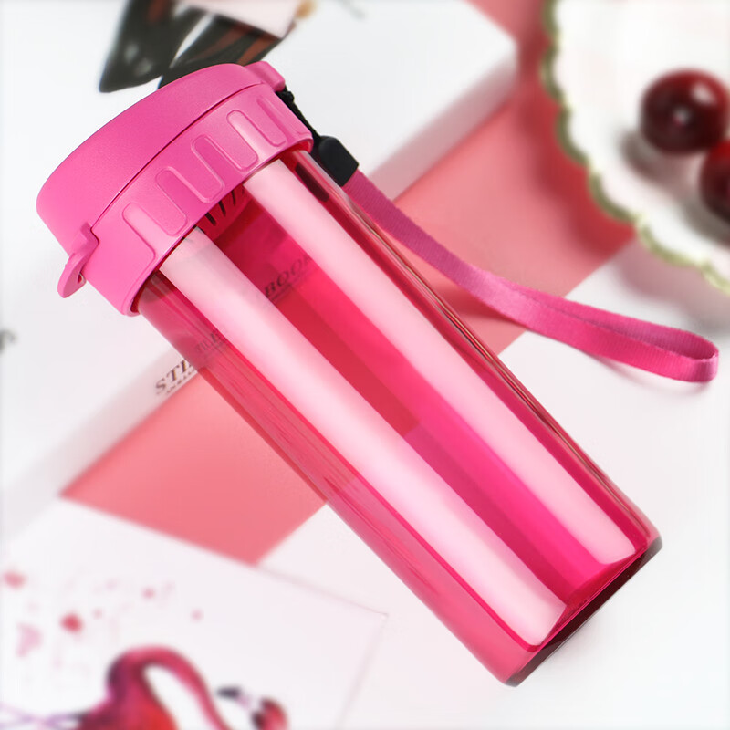 特百惠(tupperware) 水杯轻盈茶韵随心杯带拎绳茶隔运动防漏杯子380ml