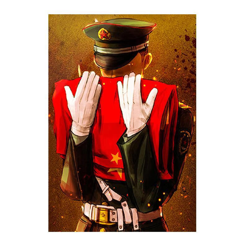 兵哥哥十字绣 军人亲吻生日礼物自己绣手工卧室客厅简单 【棉线 十字