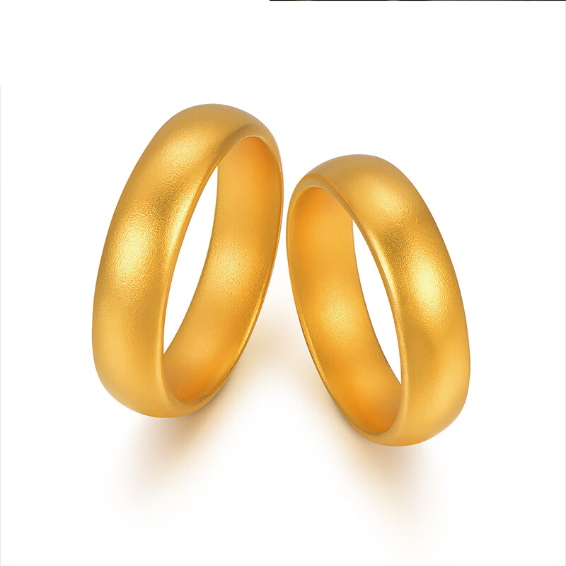 和睦一生 金包银戒指对戒古法传承系列闭口戒指情侣对戒送礼 古法传承