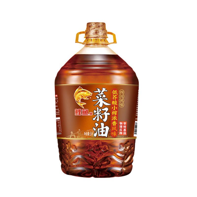 食怀鲤鱼牌小榨浓香菜籽油5l食用油5升纯菜子油 四川小榨浓香 5l