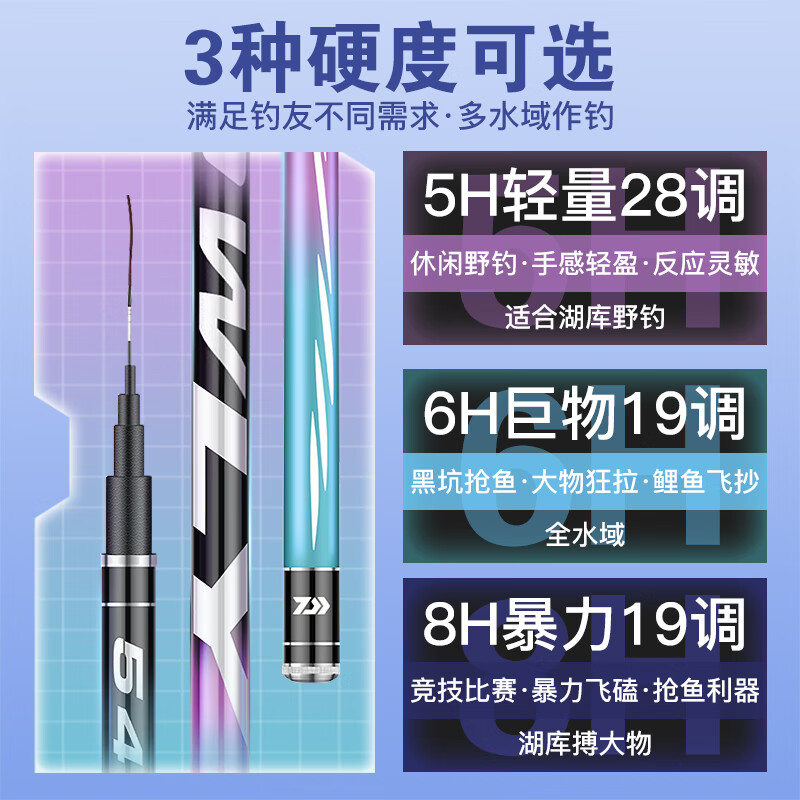 传世达瓦官方达瓦一击鱼竿手竿十大旗舰品牌超轻超硬轻量大物竿钓鱼竿套装 5H28调 5.7米【轻量手感】+礼包