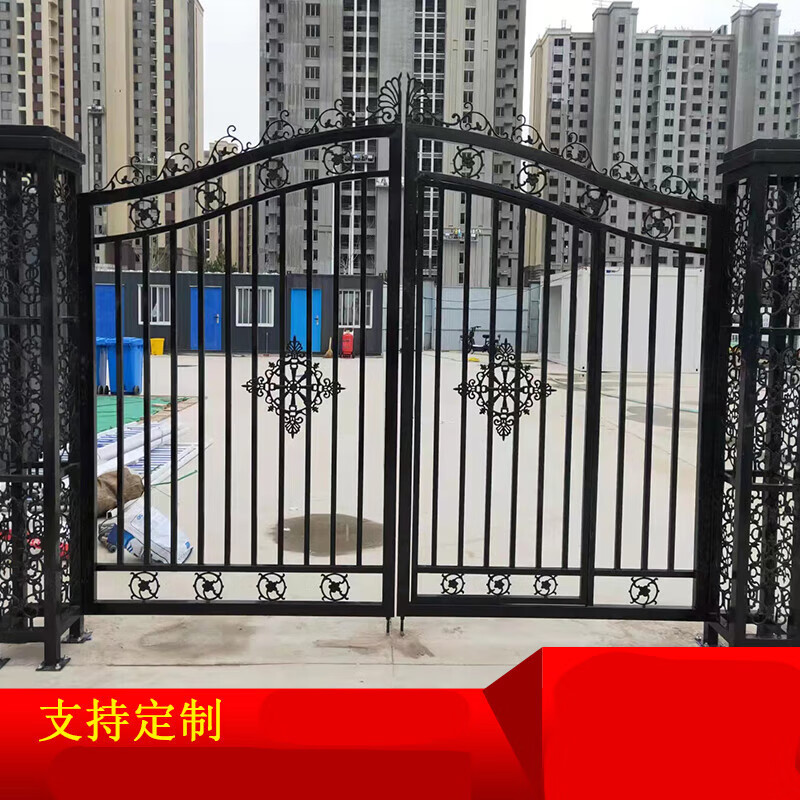 格鲁德铁门庭院门乡村围墙栅栏门家用户外别墅大门大门双开门铁艺大门