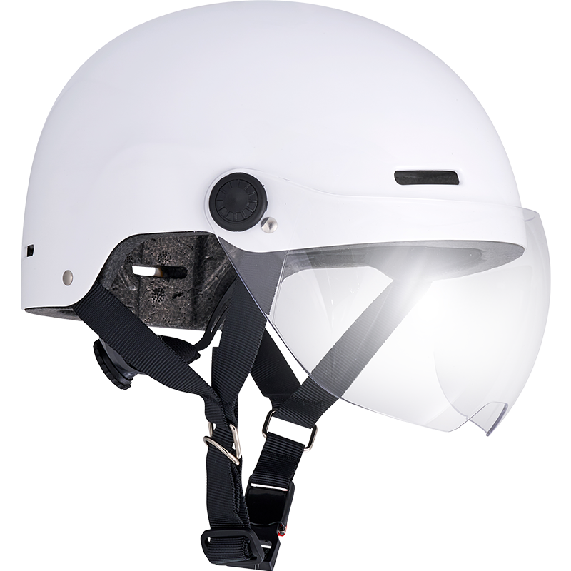 小牛电动 电动车电瓶车 骑行配件 NIULIFE夏季防晒头盔 通用透气安全防护半盔 安全帽 白色 （成人款）