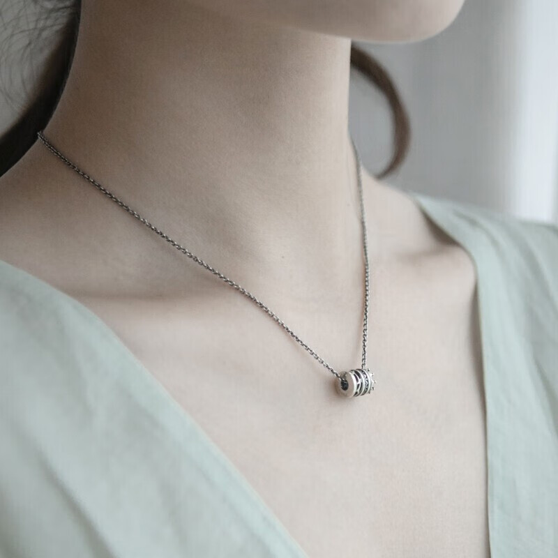 海盗船(pirateship)银项链 女s925银复古花冠项链吊坠简约时尚锁骨链