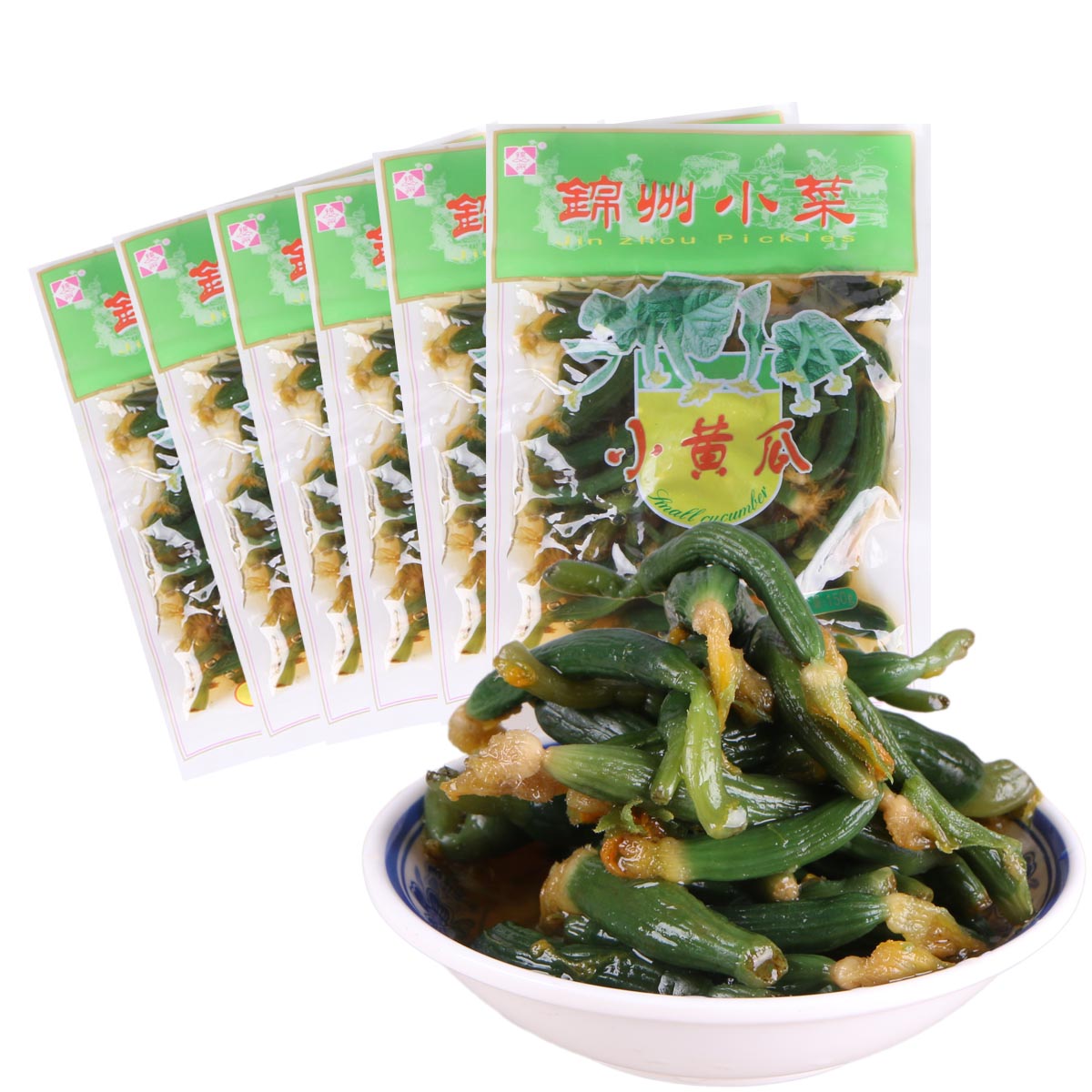 鲜有志东北特产锦州小菜虾油小黄瓜咸菜虾油味小菜袋装150g*6袋 6袋