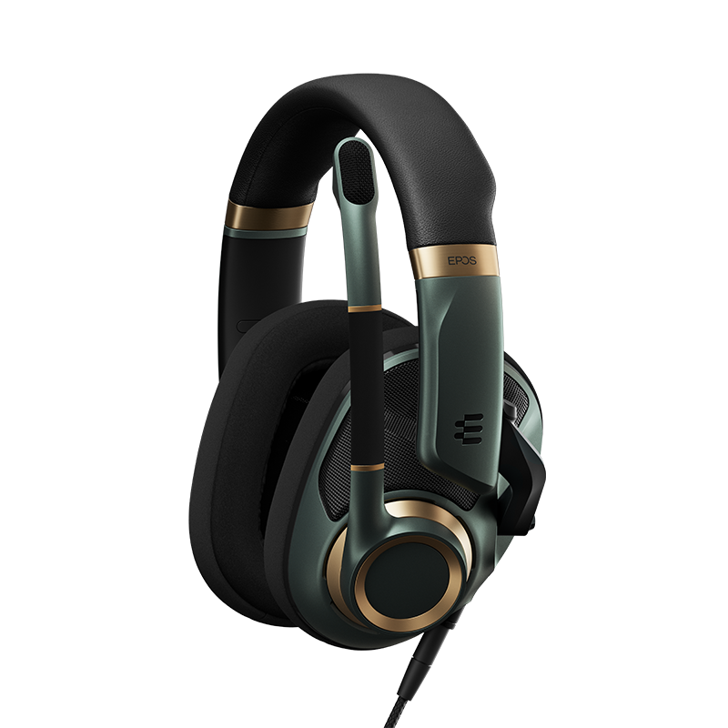 EPOS音珀 H6PRO 开放式 暗影绿 游戏耳机头戴式 FPS 手游 电竞 网课耳机/耳麦 LGD老干爹 配声卡实现7.1音效