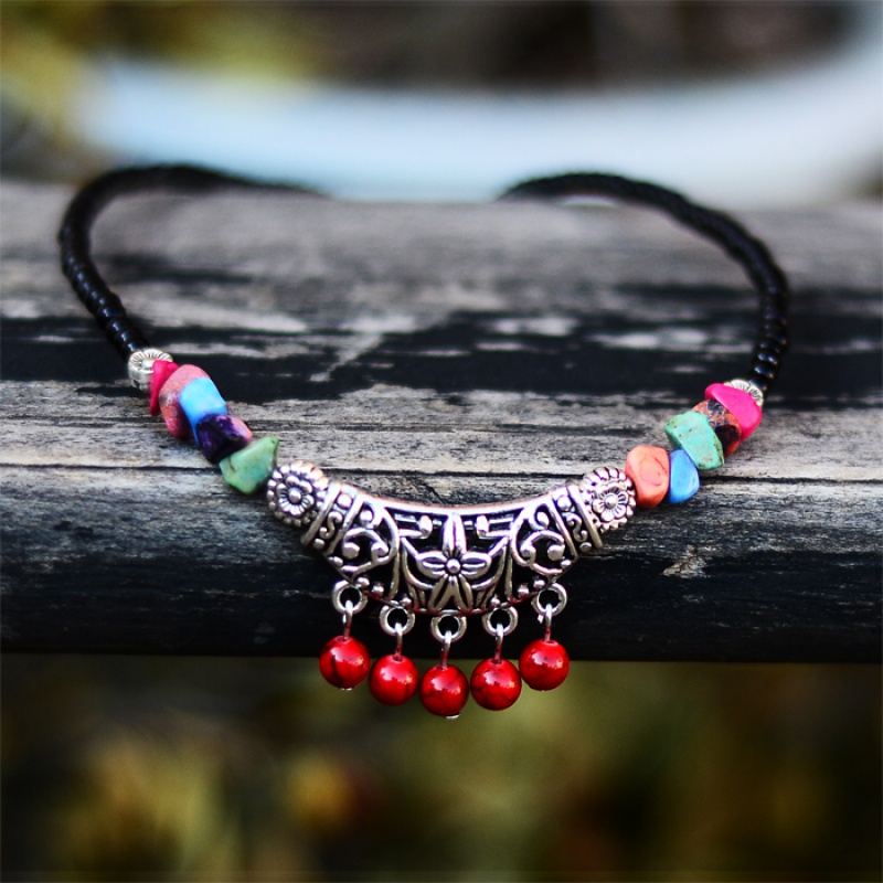 古装额坠汉服前额头饰古风眉心坠民族风头饰发饰额饰云南项链两用